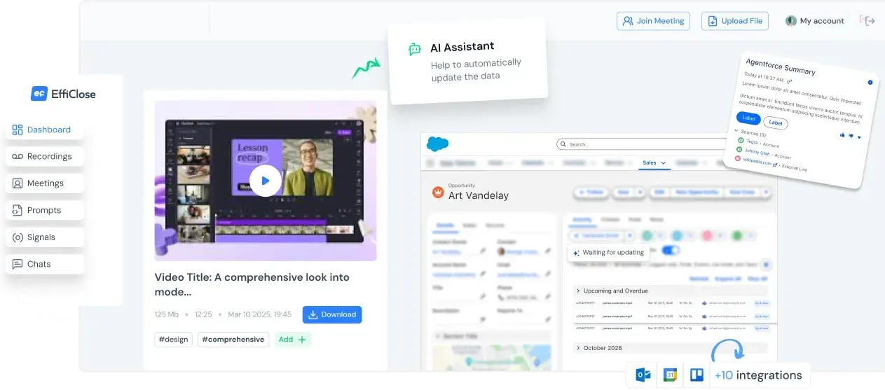 EffiClose engineering dashboard